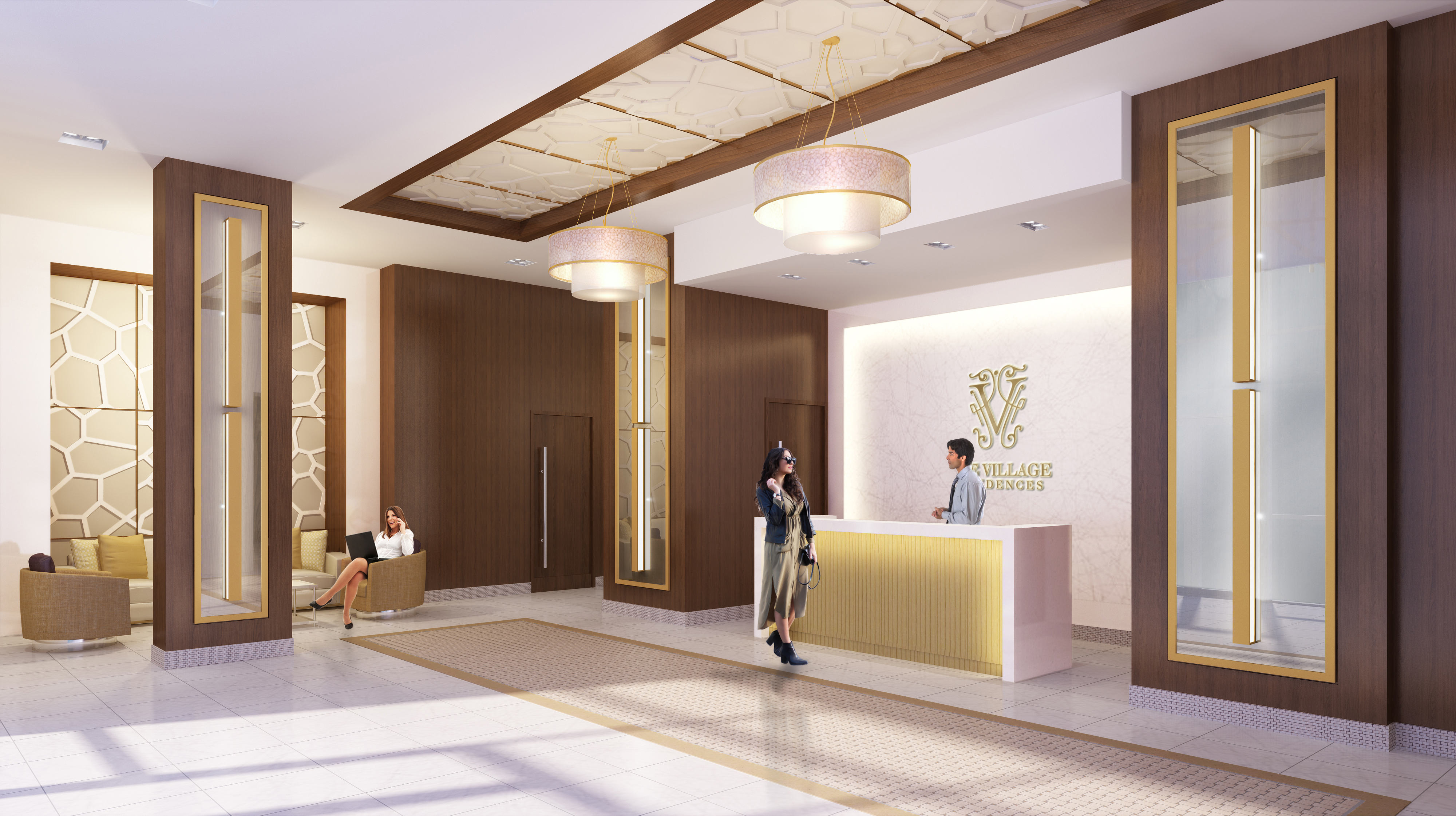 The Village Residences Lobby Rendering by Liberty Development