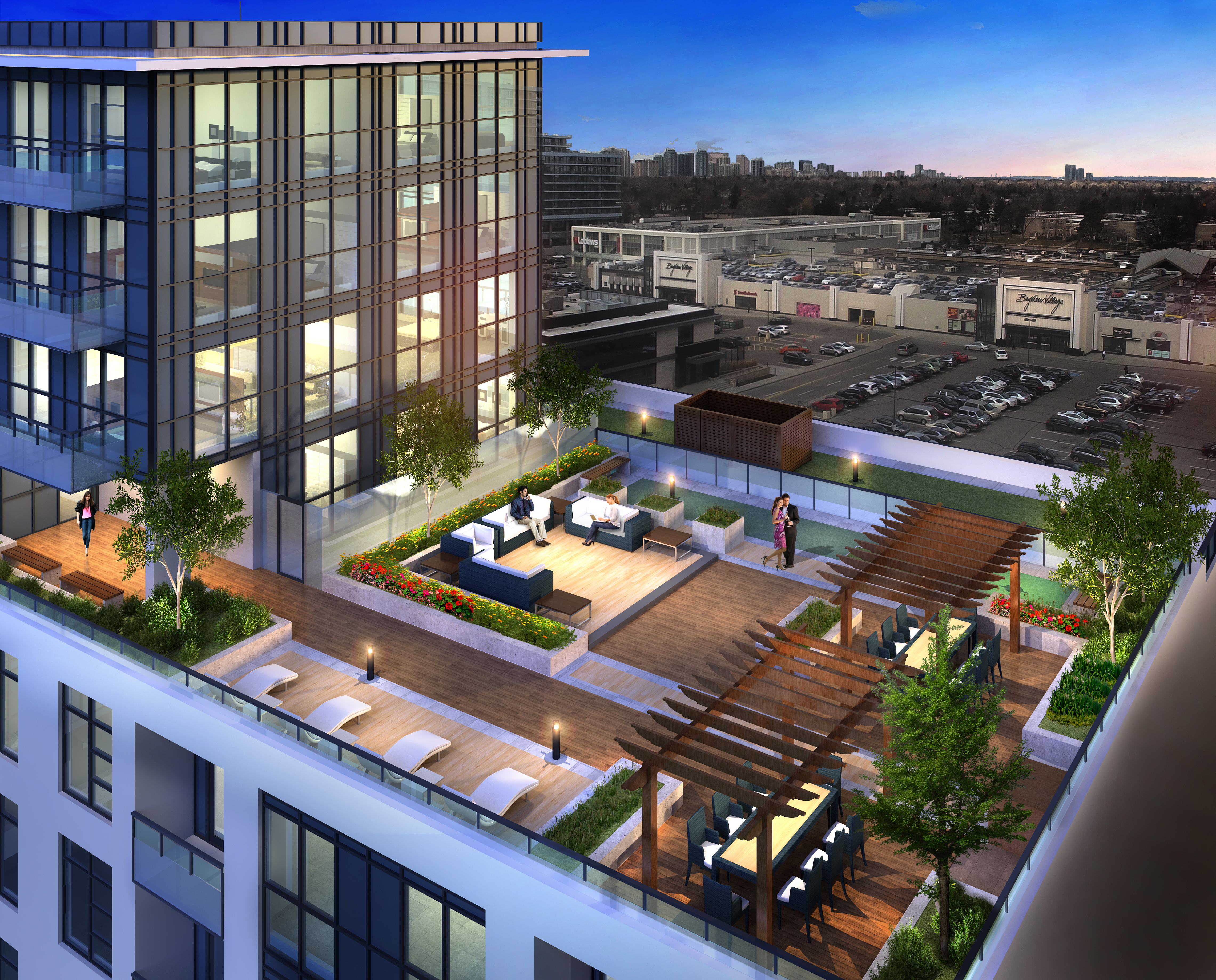 The Village Residences Rooftop Terrace Rendering by Liberty Development
