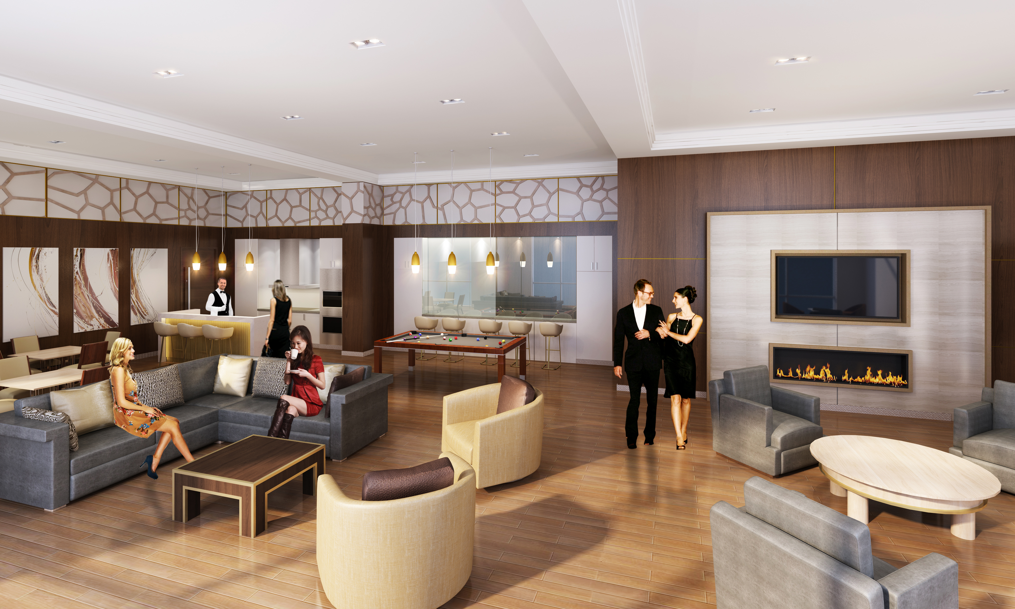 Village Residences Multi-Purpose Room Rendering by Liberty Development