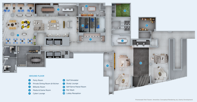 Promenade Park Towers - Amenity Plan