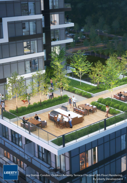 Joy Station Condos - Outdoor Amenity Terrace Rendering by Liberty Development